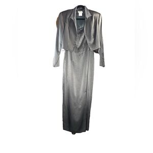 Holt Renfrew silver beaded mother of the bride dress - vintage